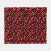 Red Hearts op zwart Fleece Deken (Voorkant (Horizontaal))