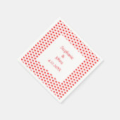 Red Hearts Paar Romantische Custom Name Wedding Servet (Hoek)