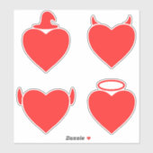 Red Hearts Pack Angel, Devil, Elf en Wizard Sticker (Vel)