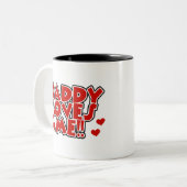 Red Hearts papa houdt van me Tweekleurige Koffiemok (Voorkant links)