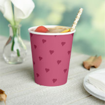Red Hearts Paper Cups