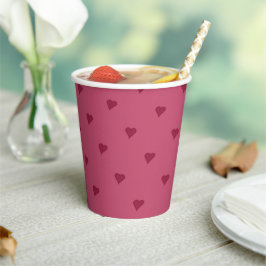 Red Hearts Paper Cups Papieren Bekers