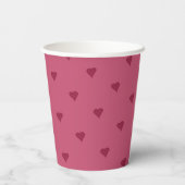Red Hearts Paper Cups Papieren Bekers (Achterkant)