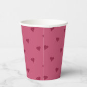 Red Hearts Paper Cups Papieren Bekers (Rechts)