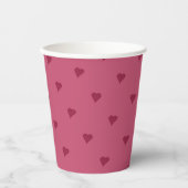 Red Hearts Paper Cups Papieren Bekers (Voorkant)