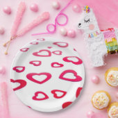 Red hearts papieren bordje (Feest)