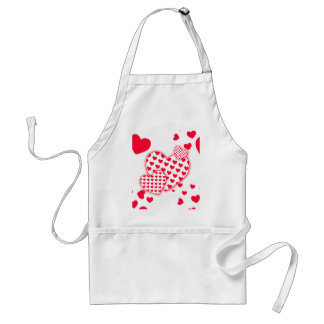 Red Hearts Patchwork Standaard Schort