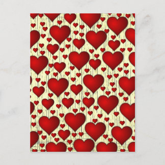 Red Hearts Patroon Briefkaart
