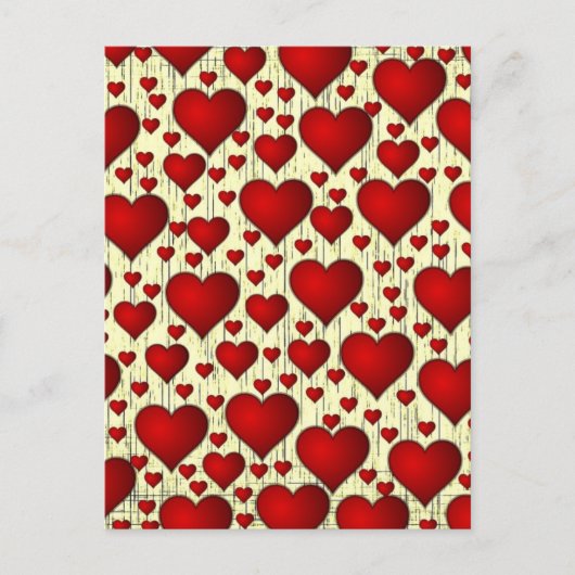 Red Hearts Patroon Briefkaart (Voorkant)
