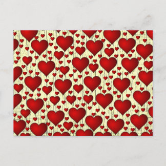 Red Hearts Patroon Briefkaart