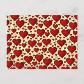 Red Hearts Patroon Briefkaart (Voorkant)