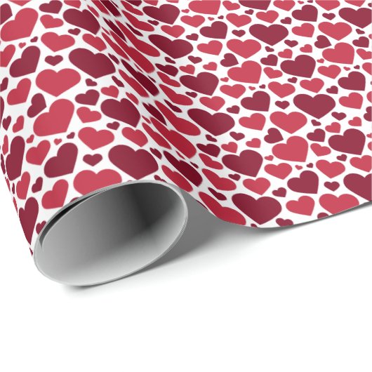 Red Hearts Patroon Cadeaupapier (Rol Hoek)