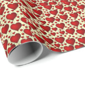 Red Hearts Patroon Cadeaupapier (Rol Hoek)