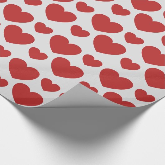 Red Hearts Patroon Cadeaupapier (Hoek)