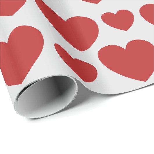 Red Hearts Patroon Cadeaupapier (Rol Hoek)