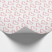 Red Hearts Patroon Cadeaupapier (Hoek)