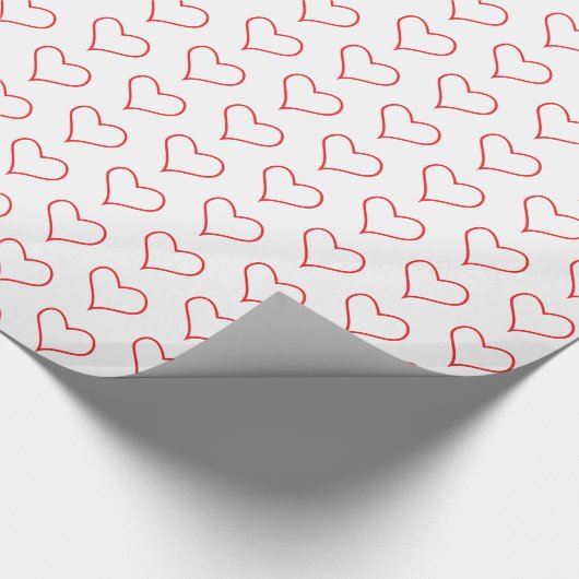 Red Hearts Patroon Cadeaupapier (Hoek)