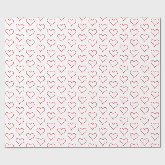 Red Hearts Patroon Cadeaupapier (Vlak)