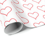 Red Hearts Patroon Cadeaupapier (Rol Hoek)