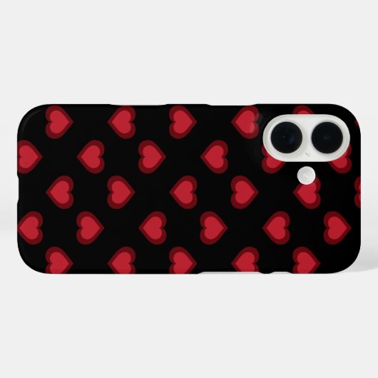 Red Hearts Patroon Case-Mate iPhone Case (Achterkant (horizontaal))