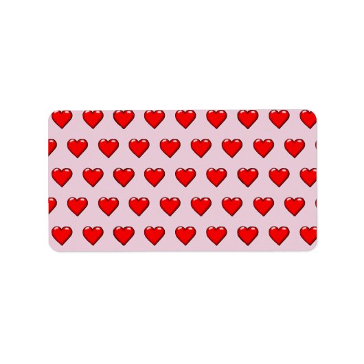Red Hearts Patroon Etiket (Voorkant)