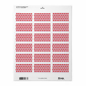 Red Hearts Patroon Etiket (Full Sheet)