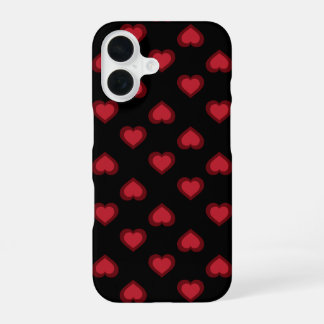 Red Hearts Patroon iPhone 16 Hoesje
