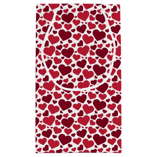 Red Hearts Patroon Klein Cadeauzakje (Achterkant)