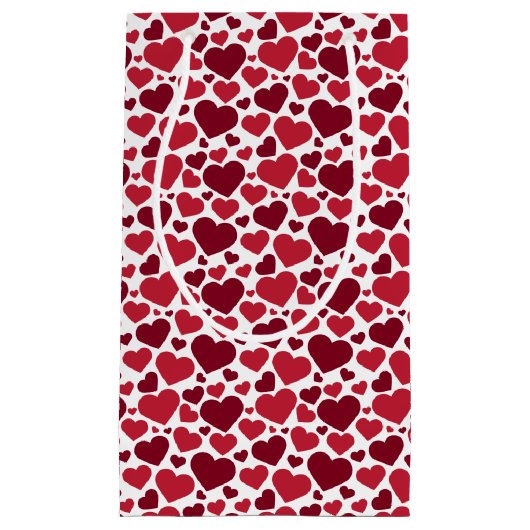 Red Hearts Patroon Klein Cadeauzakje (Voorkant)