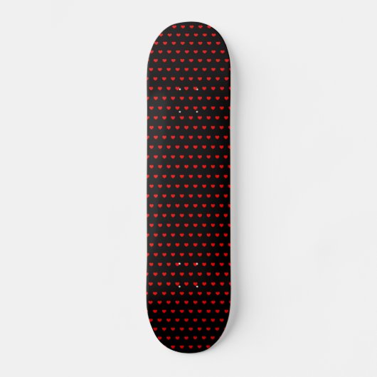 Red Hearts patroon op zwart skateboard (Voorkant)
