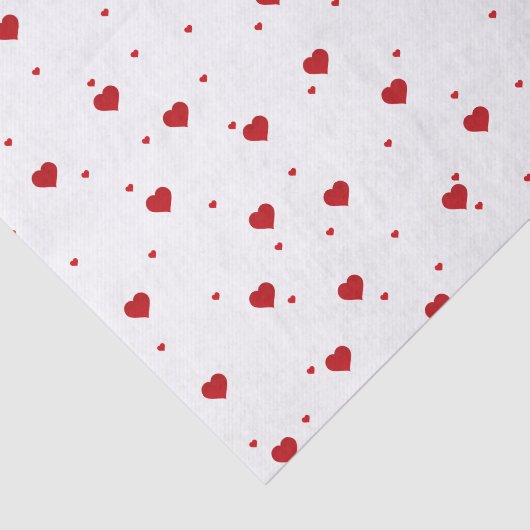 Red Hearts Patroon Tissuepapier (Detail)