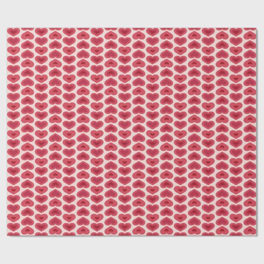 Red Hearts Pattern – Christmas & Valentine’s Day D Cadeaupapier (Vlak)