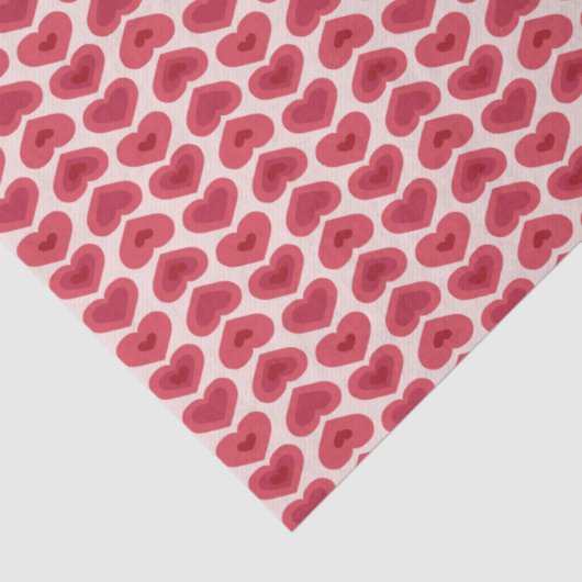 Red Hearts Pattern – Christmas & Valentine’s Day D Tissuepapier (Detail)