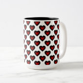 Red Hearts Pattern Coffee Mok (Voorkant rechts)
