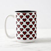Red Hearts Pattern Coffee Mok (Links)
