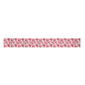 Red Hearts Pattern Drawing Valentijn Day Satijnen Lint (Voorkant)