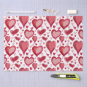 Red Hearts Pattern Drawing Valentijn Day Tissuepapier (Craft)