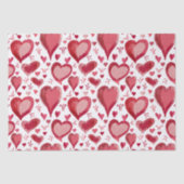 Red Hearts Pattern Drawing Valentijn Day Tissuepapier (Voorkant)