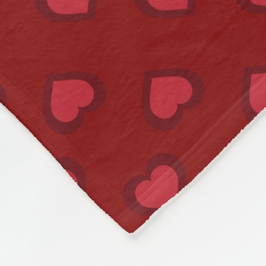 Red Hearts Pattern Fleece Blanket (Hoek)