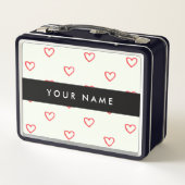 Red Hearts Pattern, Liefde, Jouw naam, Personalise (Achterkant)