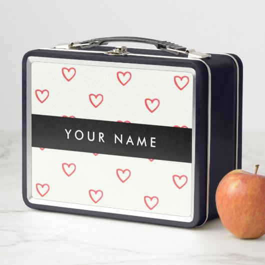 Red Hearts Pattern, Liefde, Jouw naam, Personalise (In situ)