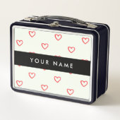 Red Hearts Pattern, Liefde, Jouw naam, Personalise (Voorkant)