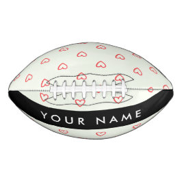 Red Hearts Pattern, Liefde, Jouw naam, Personalise American Football