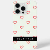 Red Hearts Pattern, Liefde, Jouw naam, Personalise Case-Mate iPhone Case (Achterkant)