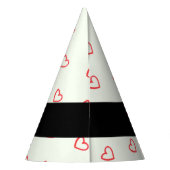 Red Hearts Pattern, Liefde, Jouw naam, Personalise Feesthoedjes (Achterkant)