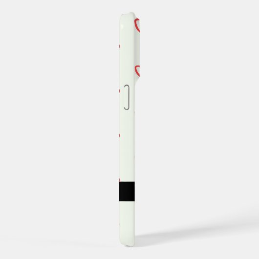 Red Hearts Pattern, Liefde, Jouw naam, Personalise iPhone Hoesje (Rechterkant)