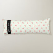 Red Hearts Pattern, Liefde, Jouw naam, Personalise Lichaamskussen (Achterkant)