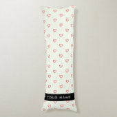 Red Hearts Pattern, Liefde, Jouw naam, Personalise Lichaamskussen (Voorkant Verticaal)