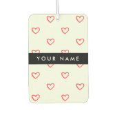 Red Hearts Pattern, Liefde, Jouw naam, Personalise Luchtverfrisser (Voorkant)