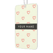 Red Hearts Pattern, Liefde, Jouw naam, Personalise Luchtverfrisser (Links)